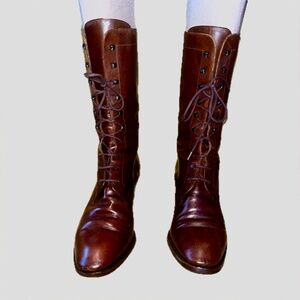 Hermes Lace-up Leather Boots
